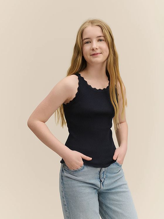 Rosemunde Balta Sleeveless Short Lace Top Navy