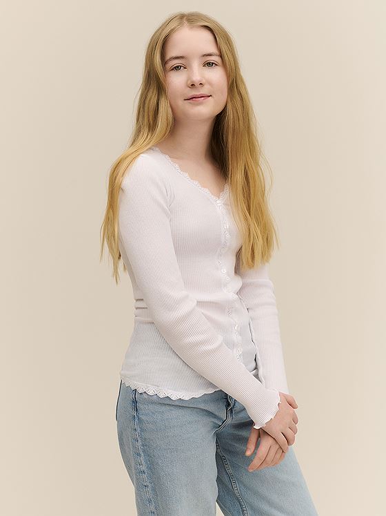 Rosemunde Balta Long Sleeve Regular Lace Cardigan Hvit