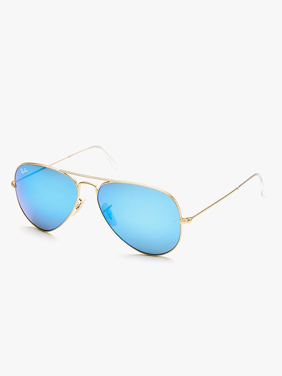 Ray-ban Aviator Large Metal Frame: Gold / Lense: Blue with Mirror effect