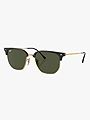Ray-Ban New Clubmaster Frame: Polished Black On Gold / Lenses: Green