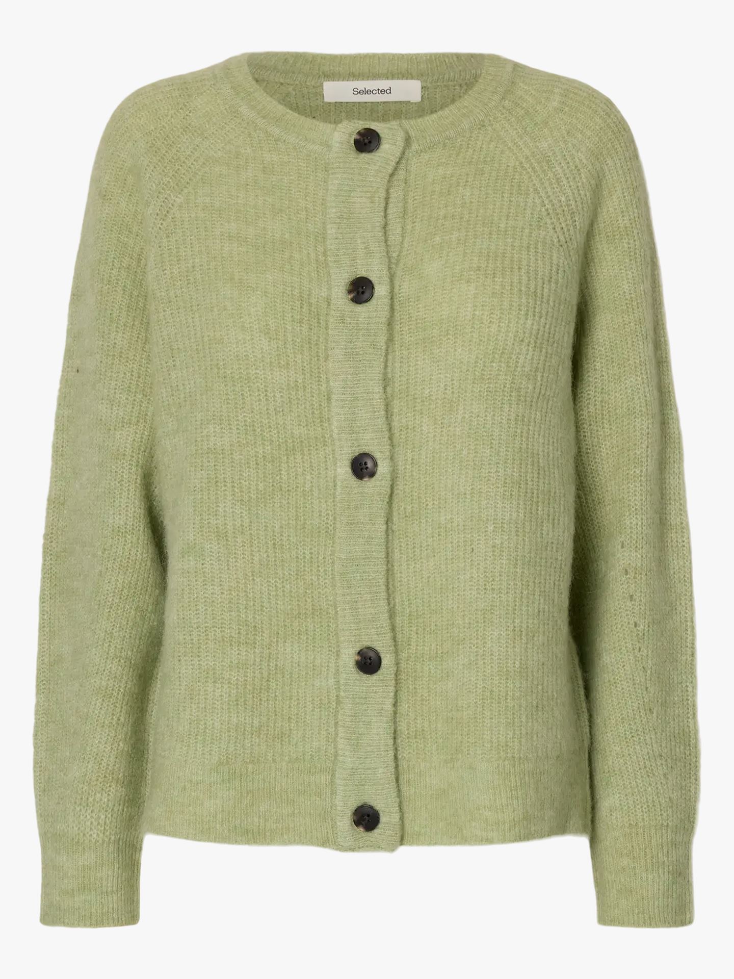 Selected Femme Lulu Long Sleeve Knit Short Cardigan Lint Melange