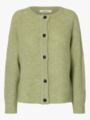 Selected Femme Lulu Long Sleeve Knit Short Cardigan Lint Melange