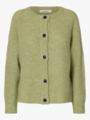 Selected Femme Lulu Long Sleeve Knit Short Cardigan Lint Melange