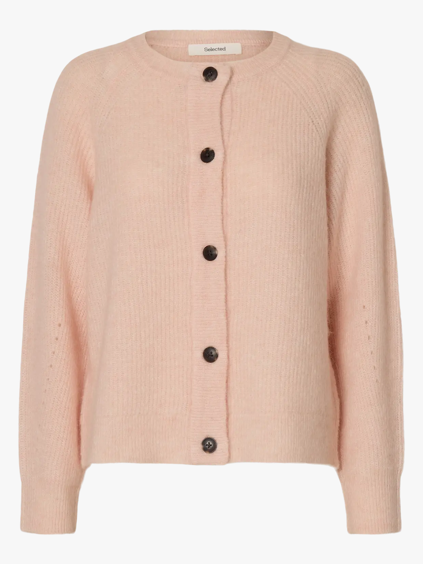 Selected Femme Lulu Long Sleeve Knit Short Cardigan Pale Dogwood Melange