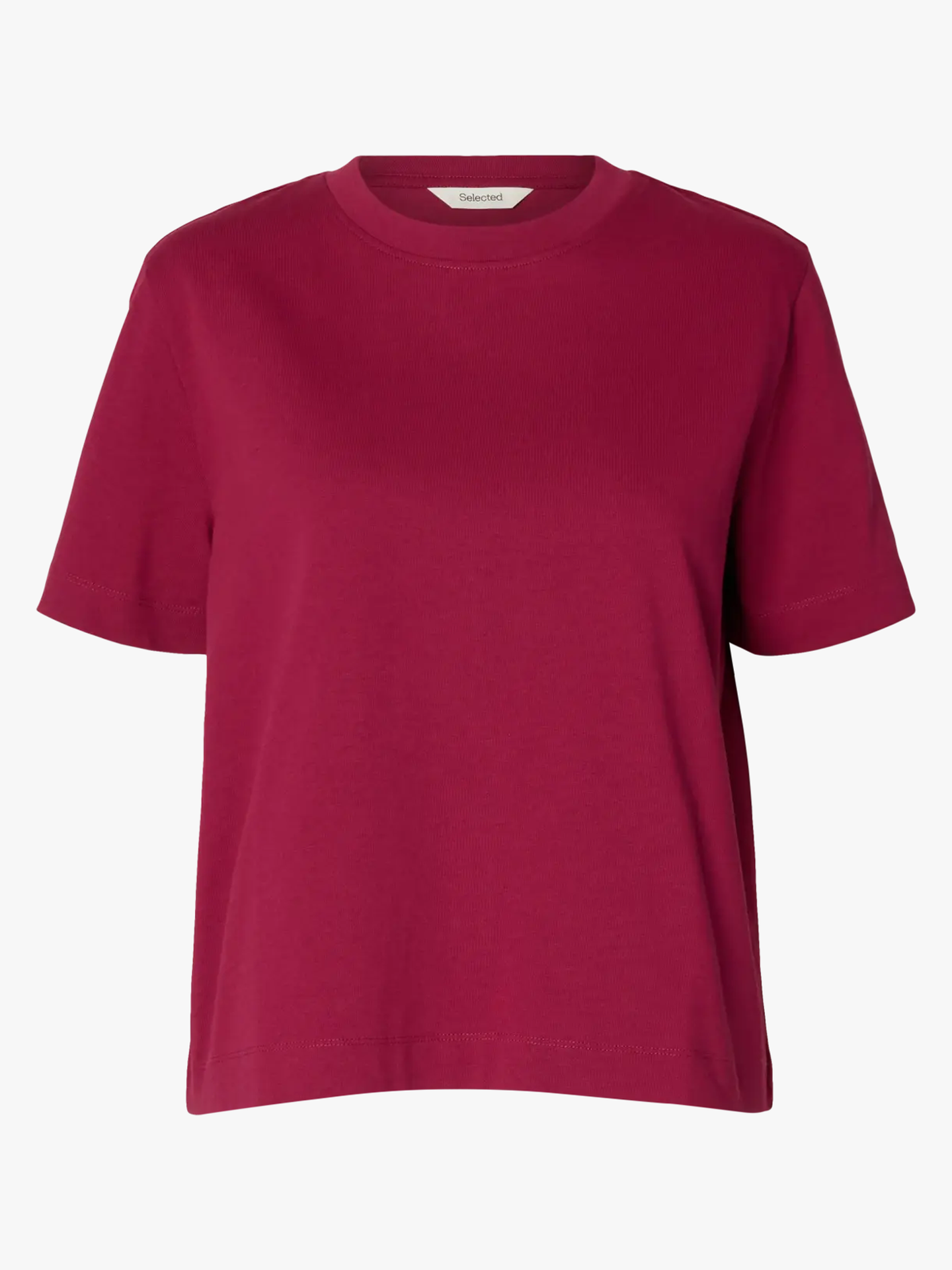 Selected Femme Essential Short Sleeve Boxy Tee Anemone