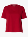Selected Femme Essential Short Sleeve Boxy Tee Equestrian Red