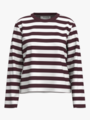 Selected Femme Essential Long Sleeve Striped Boxy Tee Fig