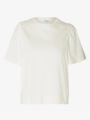 Selected Femme Penelope 2/4 Ruffle Tee Snow White