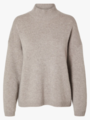 Selected Femme Cille Long Sleeve Knit High Neck Irish Cream MELANGE