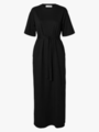 Selected Femme Essential Short Sleeve Pocket Ankle Dress Black