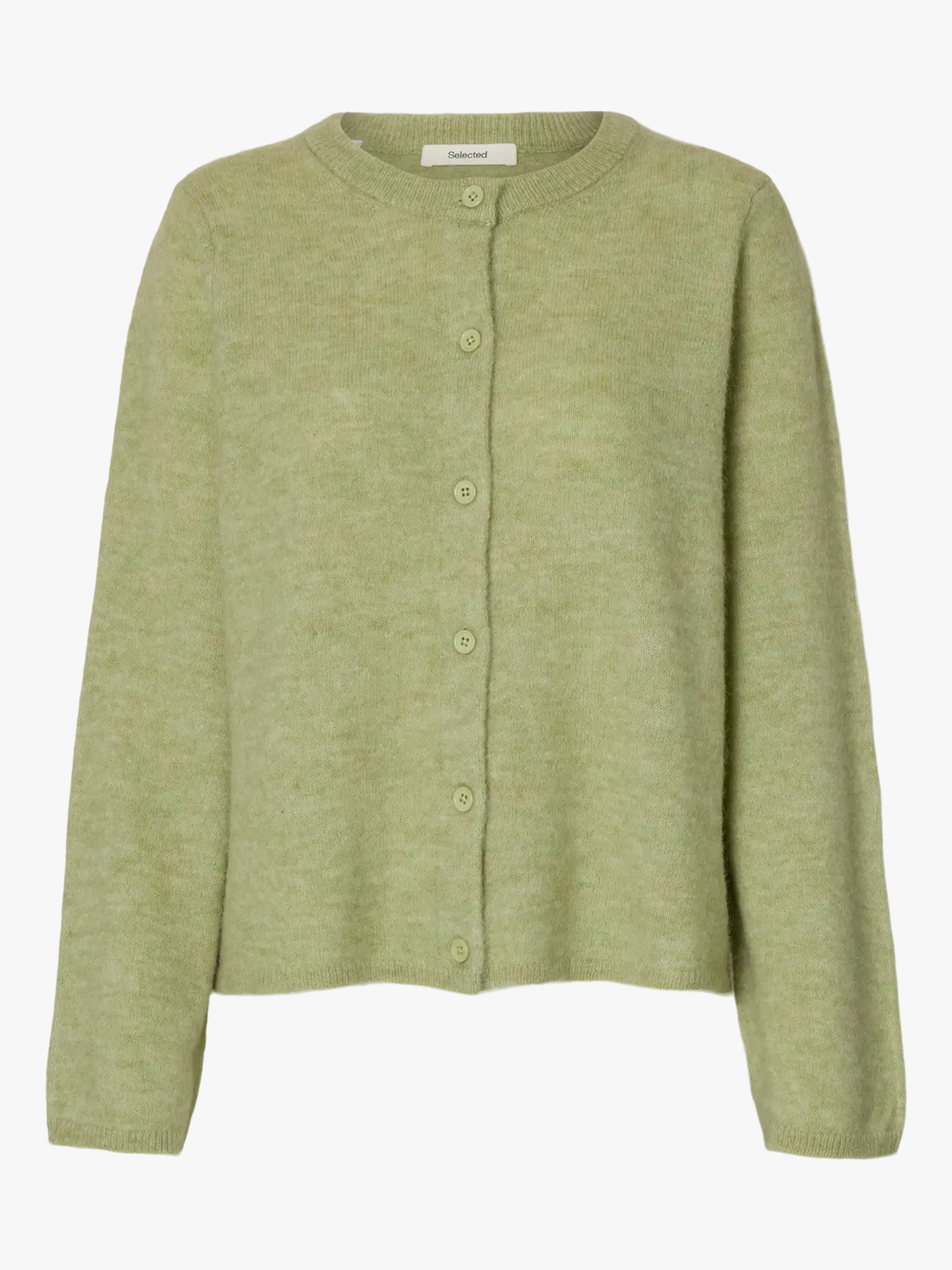 Selected Femme Lulu New Long Sleeve Knit Cardigan Lint Melange