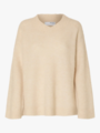 Selected Femme Sia Ras Long Sleeve Knit Long V-Neck Birch Melange
