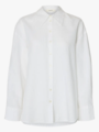 Selected Femme Cleo Oversize Linen Blend Shirt Bright White