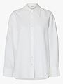 Selected Femme Cleo Oversize Linen Blend Shirt Bright White