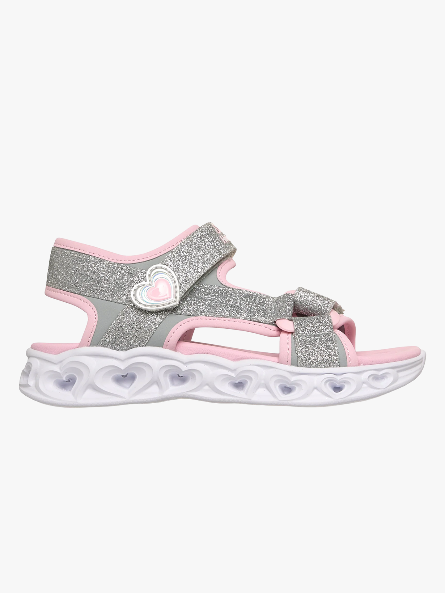 Skechers Heart Lights Sandals Metallic