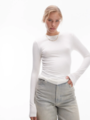 Topshop Premium Long Sleeve Top Snow White