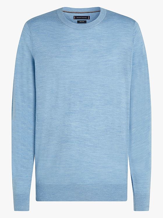 Tommy Hilfiger DC Fine Gauge Merino Crew Neck Vessel Blue Heather