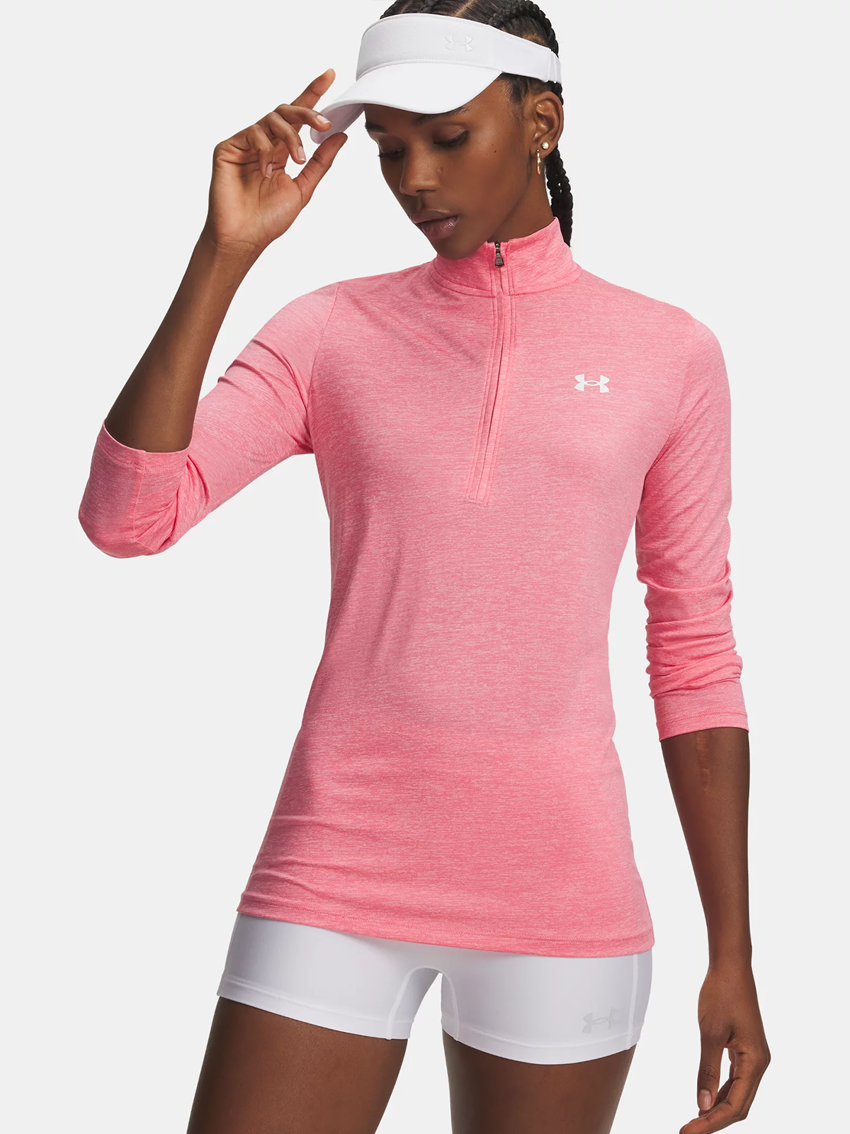 Under Armour Tech 1/2 Zip Twist Bittersweet Pink / White