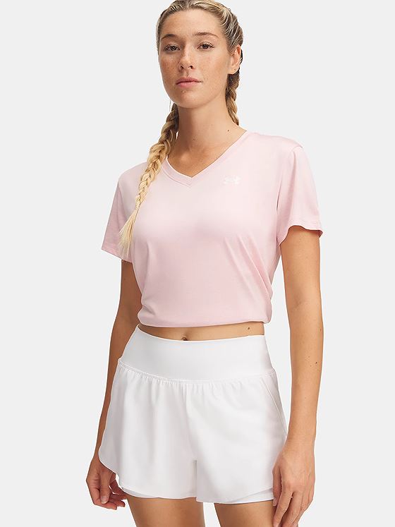 Under Armour Tech Short Sleeve V-Twist Prime Pink / White