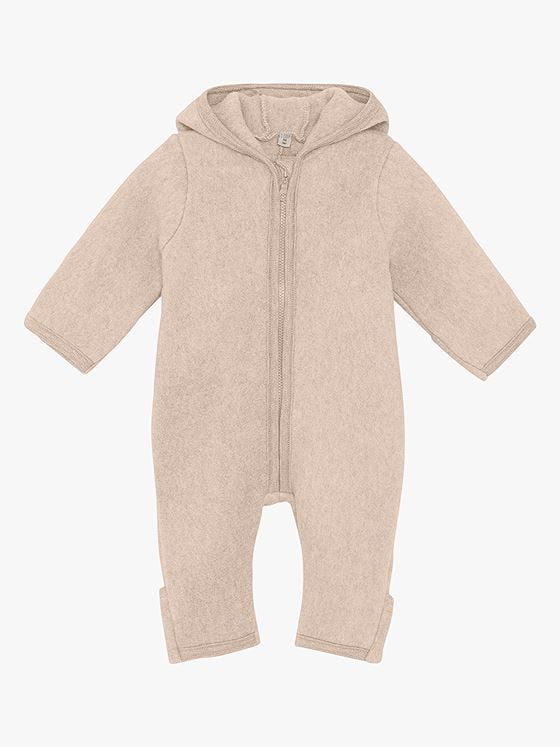 Huttelihut Pram Suit Ears Cotton Fleece Camel Melange