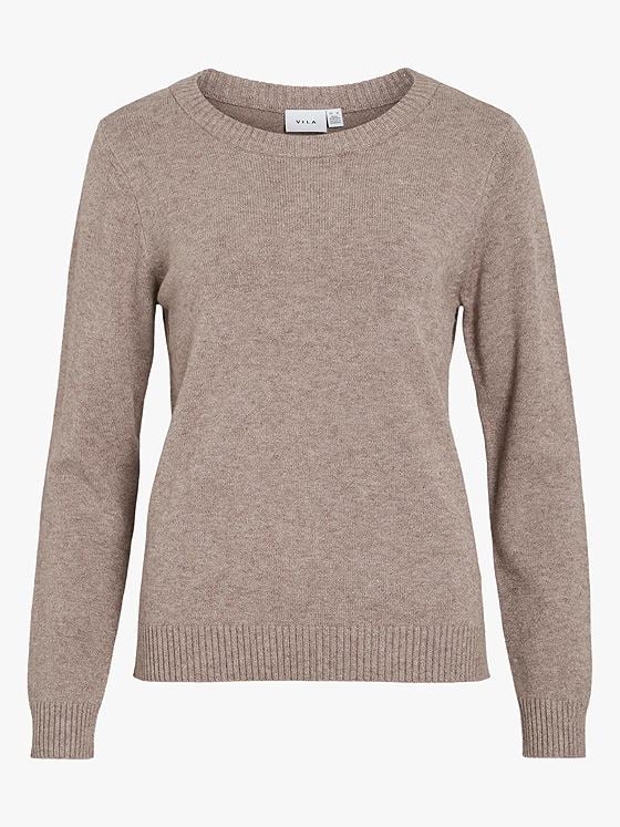 Vila Viril O-Neck Long Sleeve Knit Top Falcon Melange