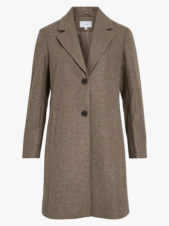 Vila Claudia Button Coat Falcon MELANGE