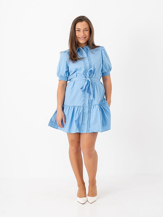 Vila Corly 2/4 Short Shirt Dress Blissful Blue