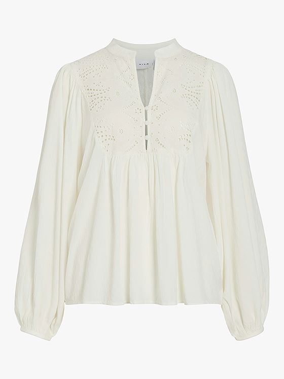 Vila Tyra L/S Lace Top Snow White