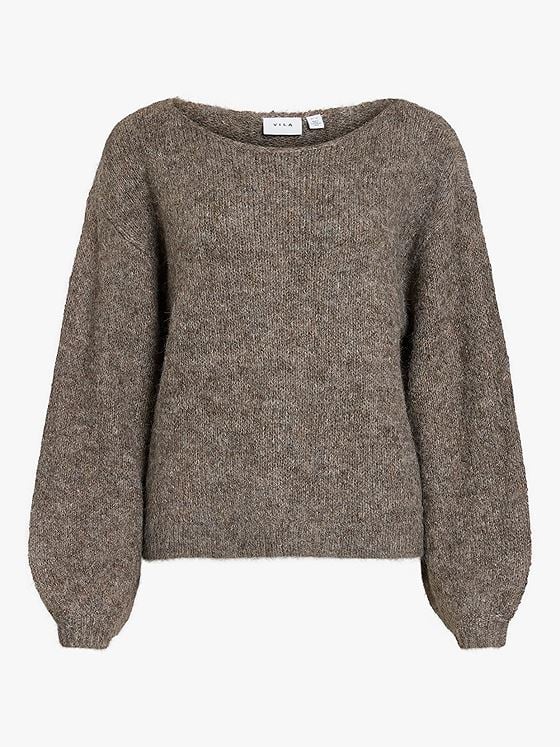 Vila Marley Long Sleeve Knit Pullover Falcon MELANGE