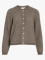 Vila Lory O-Neck Long Sleeve Knit Cardigan Falcon Melange