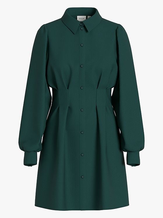 Vila Cordu Long Sleeve Shirt Dress Ponderosa Pine
