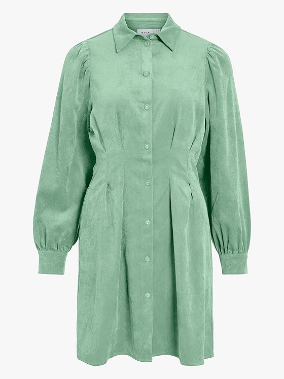 Vila Cordu Long Sleeve Shirt Dress Smoke Green