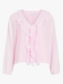 Vila Ane Long Sleeve V-Neck Frill Top Cherry Blossom