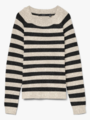Vero Moda Doffy Long Sleeve O-Neck Blouse Birch W. Black Melange