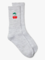 Vero Moda Mel Detail Socks 3-Pack Light Grey Melange Cherries
