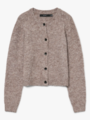 Vero Moda Novah Long Sleeve O-Neck Button Cardigan Brown Lentil Melange