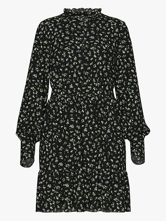 Vero Moda Aware Noelle Long Sleeve High Neck Short Dress Black / Basil