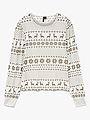 Vero Moda Chris Long Sleeve O-Neck Top XMAS Cloud Dancer Silver mink xmas