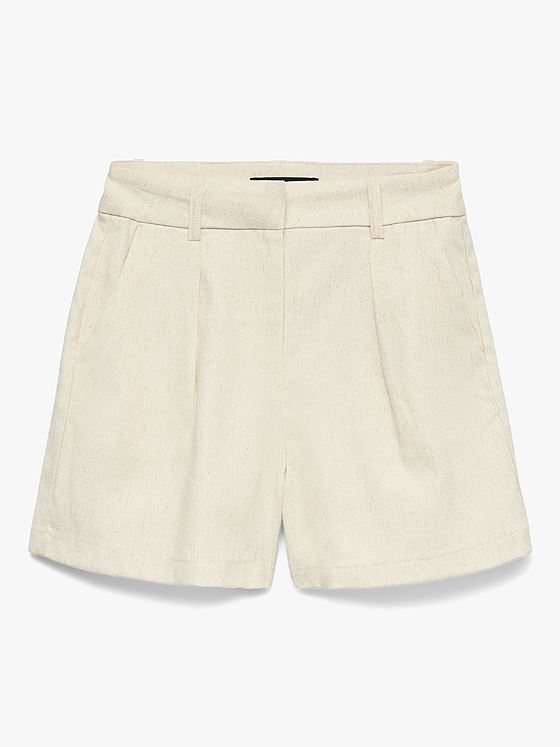 Vero Moda Florence Mid Waist Long Shorts Hvit / Birch
