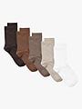 Vero Moda Klara Socks 5-Pack Oatmeal Chocolate / Cocoa / Brown / Oatmeal / White
