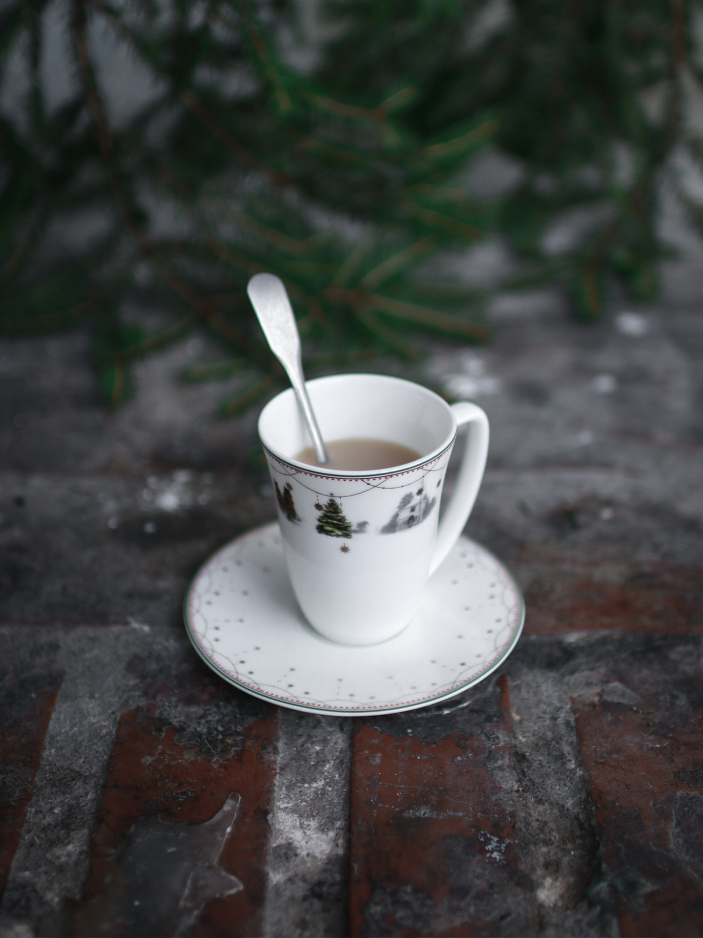 Wik - Walsøe Julemorgen Story kopp med skål 20 cl Flerfarget