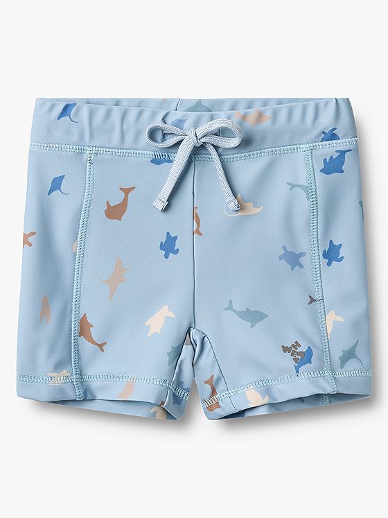 Wheat Swim Shorts Ulrik Soft Blue Sea Life
