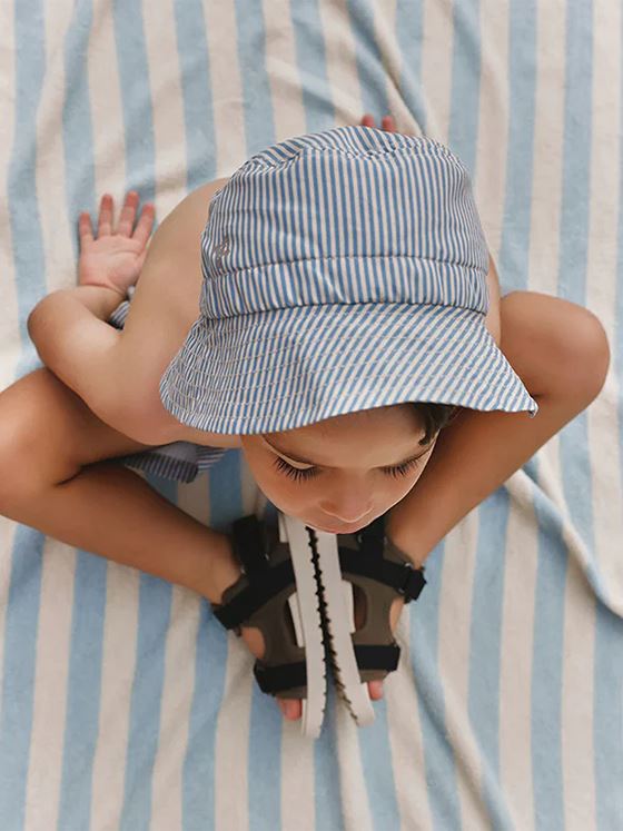 Wheat Bucket Hat Tilo Blue Swim Stripe