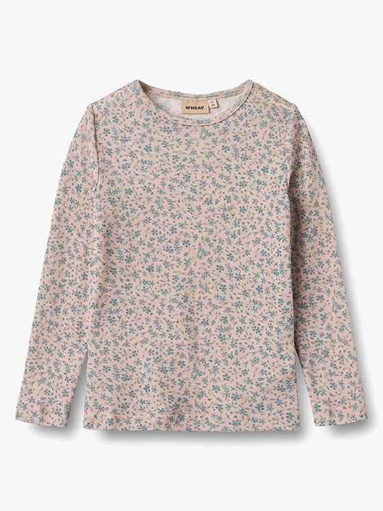 Wheat Wool T-Shirt Long Sleeve Alfie Blue flowers