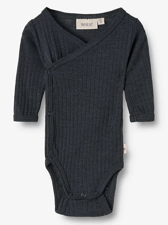 Wheat Wool Silk Body Long Sleeve Willow Navy