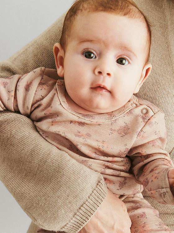 Wheat Wool Jumpsuit Long Sleeve Haven Lilac flowers