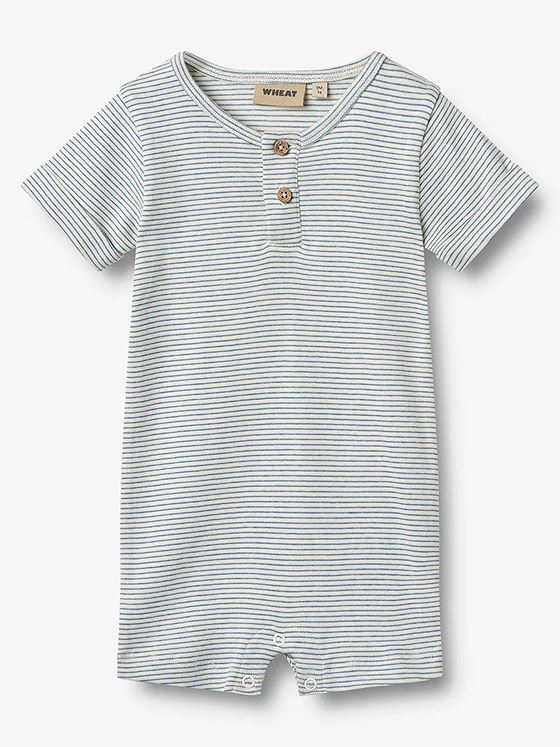 Wheat Jumpsuit Short Sleeve Alfred Blue Stripe