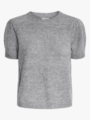 Y.A.S Anne Short Sleeve Knit Pullover Light Grey Melange