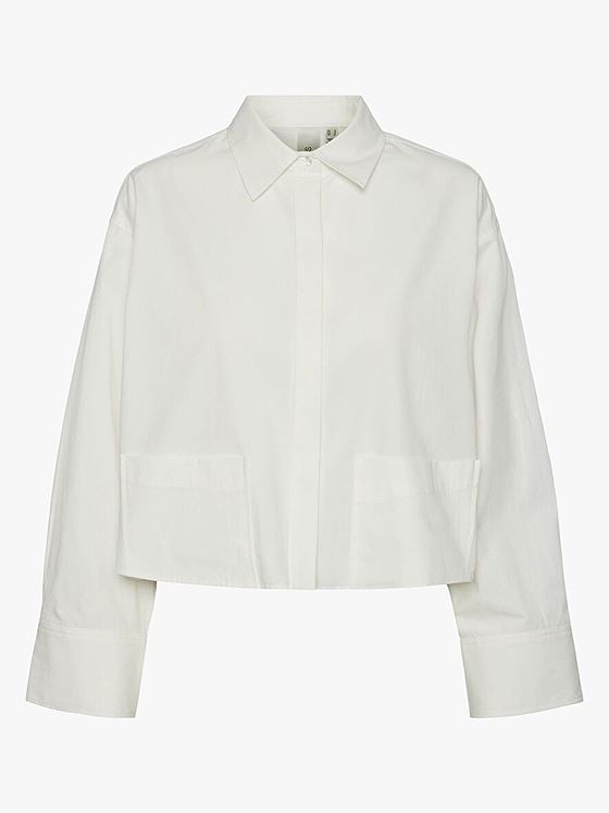 Y.A.S Lee Long Sleeve Short Shirt Star White