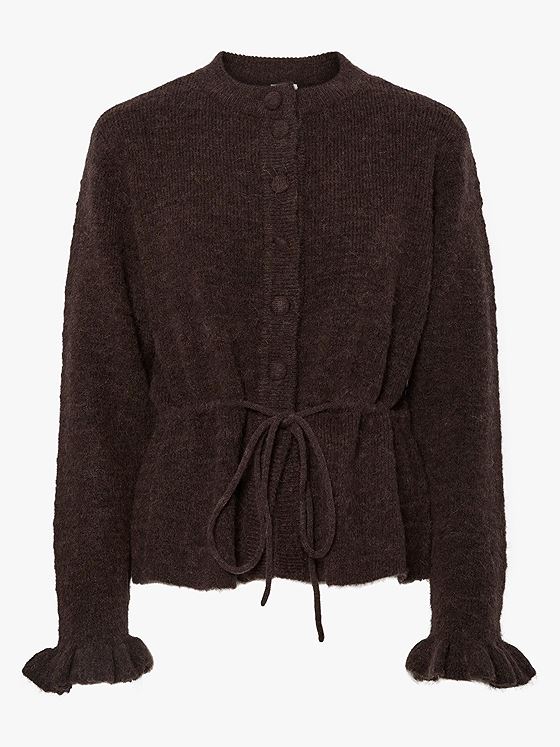 Y.A.S Thellis Long Sleeve Knit Cardigan Hot Fudge